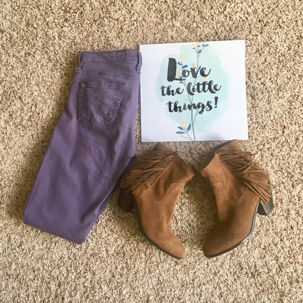 Sam Edelman Brown suede fringe booties sz. 7.5